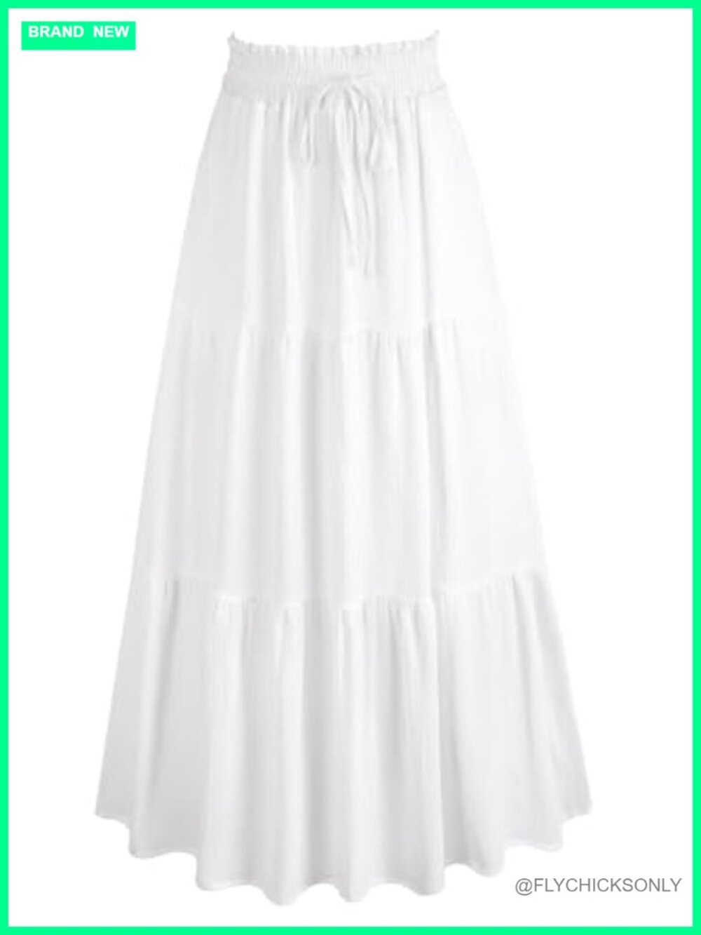 Women's Tiered Ruffle Maxi Skirt with Pockets High Waisted A-Line